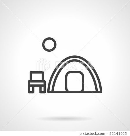 Overnight camp tent black line vector icon Overnight camp tent black line vector icon 22141925