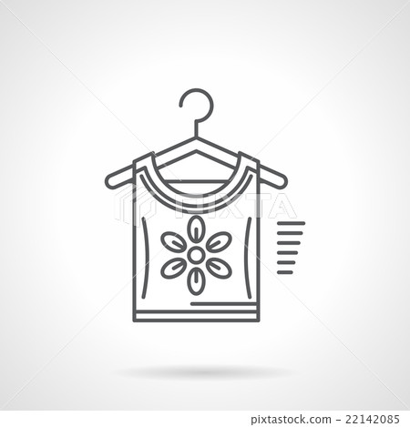 Blouse on hanger flat line vector icon Blouse on hanger flat line vector icon 22142085