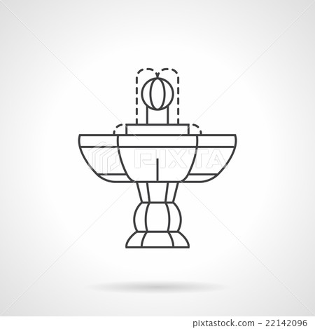 Vintage fountain flat line vector icon Vintage fountain flat line vector icon 22142096
