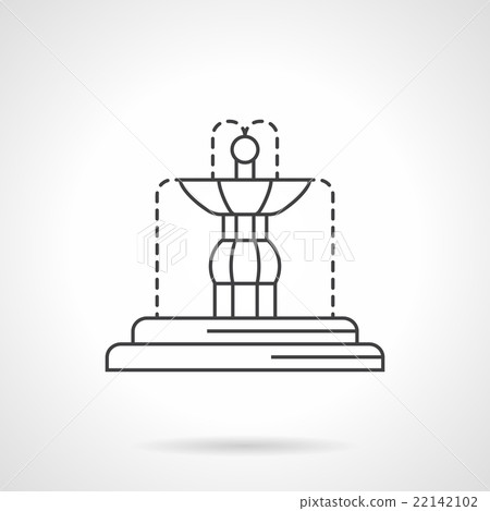 Fountain sculpture flat line vector icon 22142102