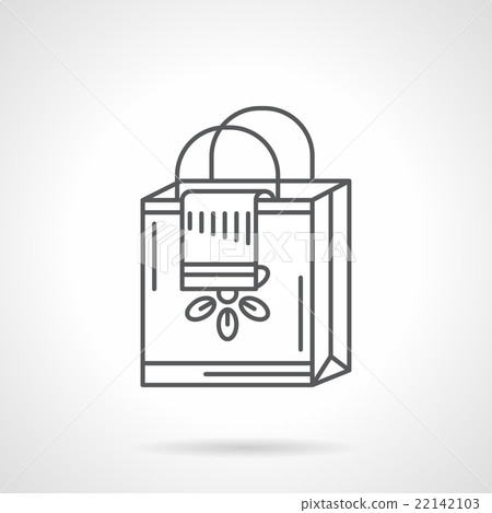 Shopping bag flat line vector icon Shopping bag flat line vector icon 22142103