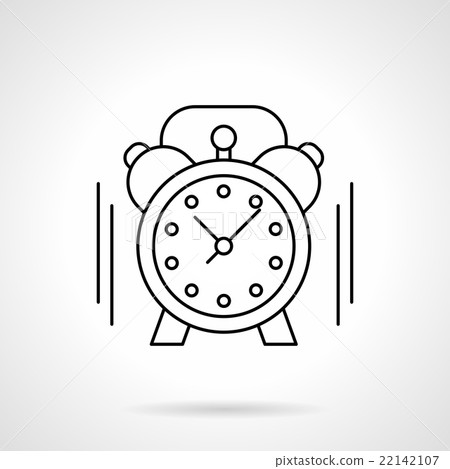 Alarm clock flat line vector icon 22142107