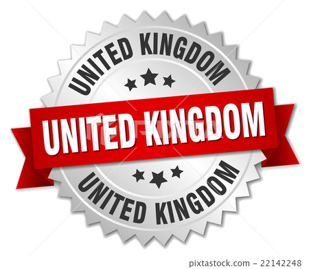 United Kingdom round silver badge with red ribbon United Kingdom round silver badge with red ribbon 22142248