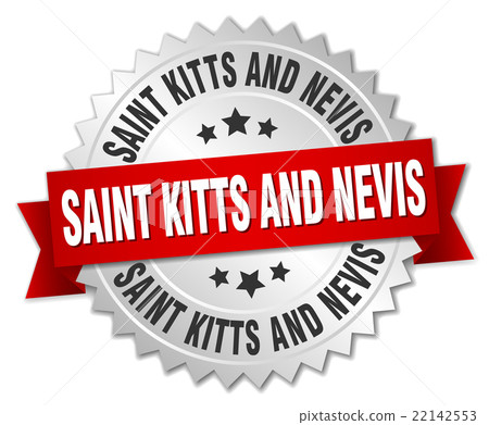 Saint Kitts And Nevis silver badge with red ribbon Saint Kitts And Nevis silver badge with red ribbon 22142553