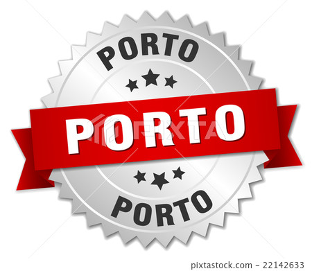 Porto round silver badge with red ribbon Porto round silver badge with red ribbon 22142633