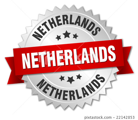 Netherlands round silver badge with red ribbon Netherlands round silver badge with red ribbon 22142853