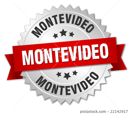 Montevideo round silver badge with red ribbon Montevideo round silver badge with red ribbon 22142917