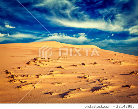 White sand dunes on sunrise, Mui Ne, Vietnam 22142993