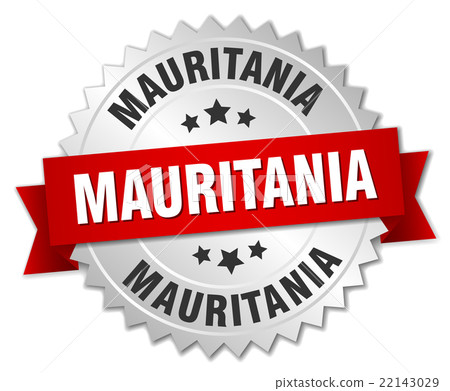 Mauritania round silver badge with red ribbon Mauritania round silver badge with red ribbon 22143029