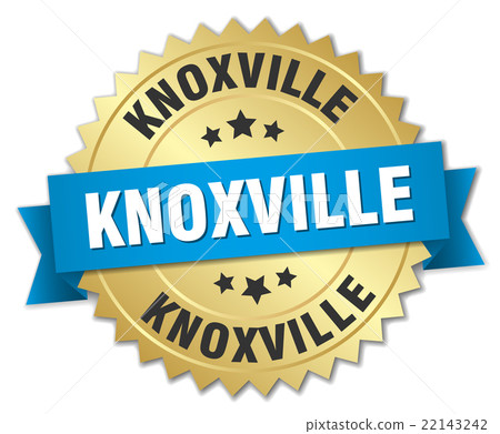 Knoxville round golden badge with blue ribbon Knoxville round golden badge with blue ribbon 22143242
