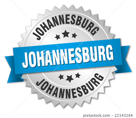 Johannesburg round silver badge with blue ribbon Johannesburg round silver badge with blue ribbon 22143284