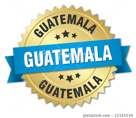 Guatemala round golden badge with blue ribbon 22143539