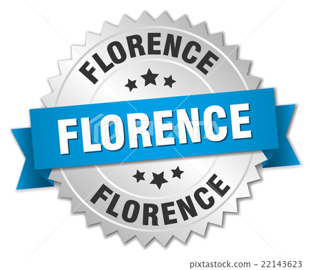 Florence round silver badge with blue ribbon Florence round silver badge with blue ribbon 22143623