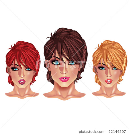 Beautiful girls with short haircuts 22144207