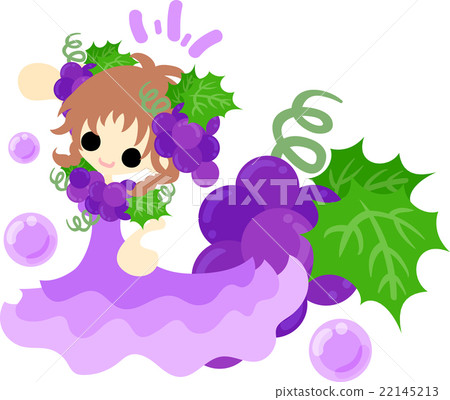 Illustration of a girl in a grape dress Illustration of a girl in a grape dress 22145213