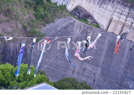 Kawanishi Ichigo dam and carp streamer Kawanishi Ichigo dam and carp streamer 22145927