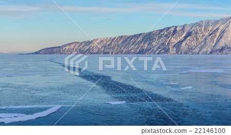 Transparent ice of Lake Baikal and Holy Nose Transparent ice of Lake Baikal and Holy Nose 22146100