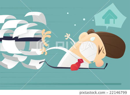 Businessman running away from jobs 22146799