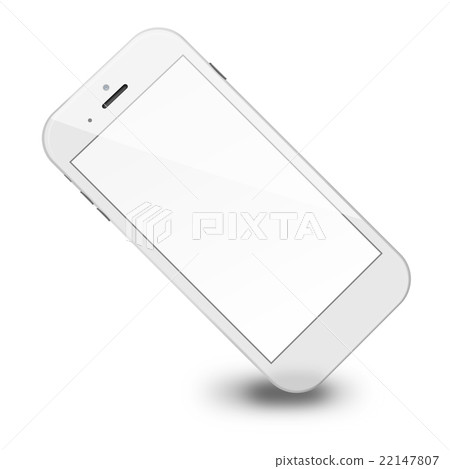 Smart phone with blank screen isolated on white - Stock Illustration ...