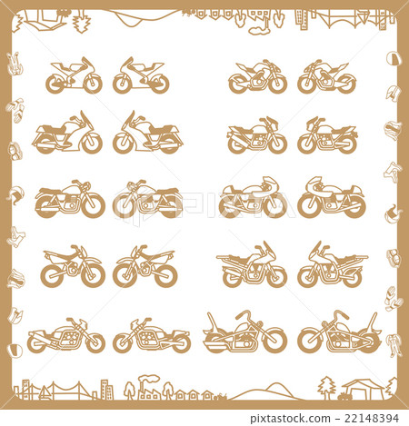摩托車(平面設計)米色 摩托車(平面設計)米色 22148394