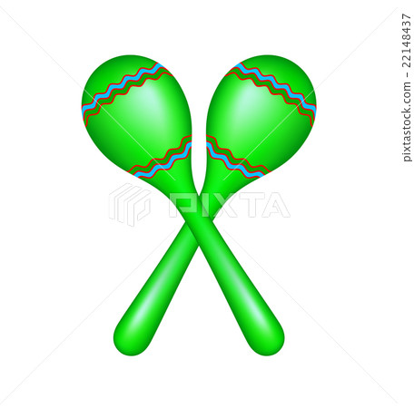 Pair of maracas in green design 22148437