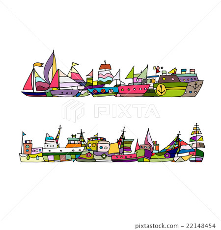 Ships, sketch for your design 22148454