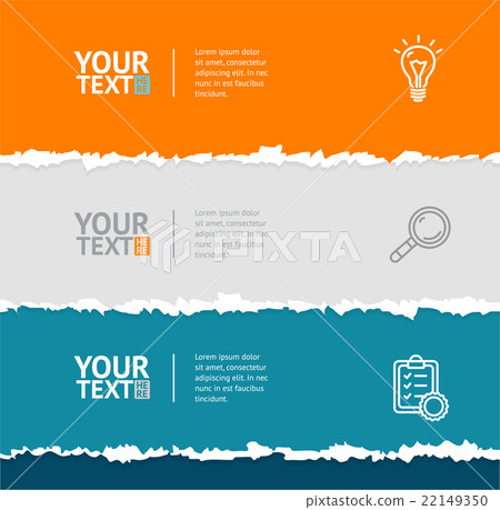 Torn Paper with Ripped Edges and Text. Vector 22149350