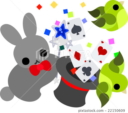 Cute rabbit in the form of a magician 22150609