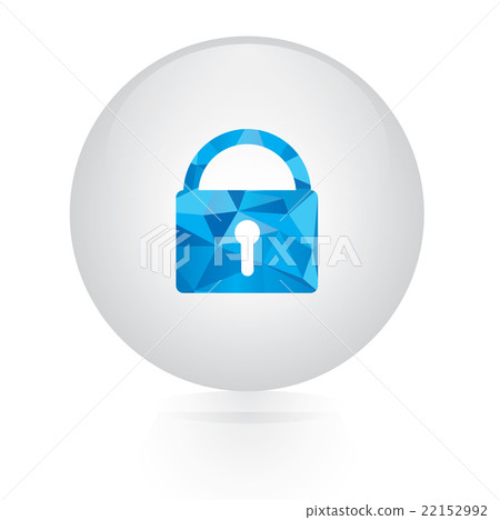 Vector - abstract blue lock icon. circular button Vector - abstract blue lock icon. circular button 22152992