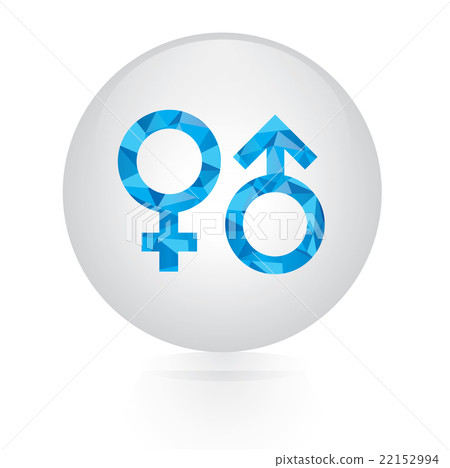 Vector - abstract blue sex symbol icon.  22152994