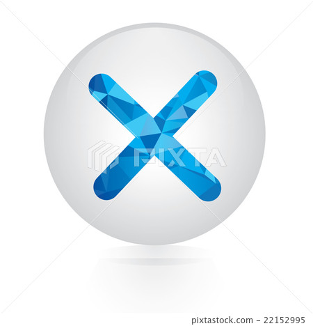 Vector - abstract blue incorrect mark icon. Vector - abstract blue incorrect mark icon. 22152995