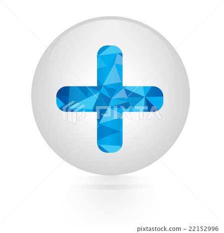 Vector - abstract blue plus icon. circular button Vector - abstract blue plus icon. circular button 22152996