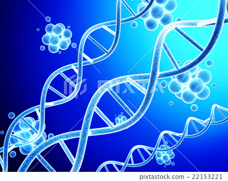 Digital 3d Model Of Dna Structure And Molecules Stock Illustration