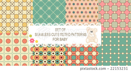 Collection of 8 retro vector seamless patterns 22153231