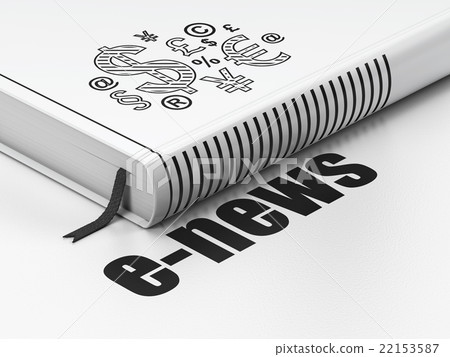 News concept: book Finance Symbol, E-news on white 22153587