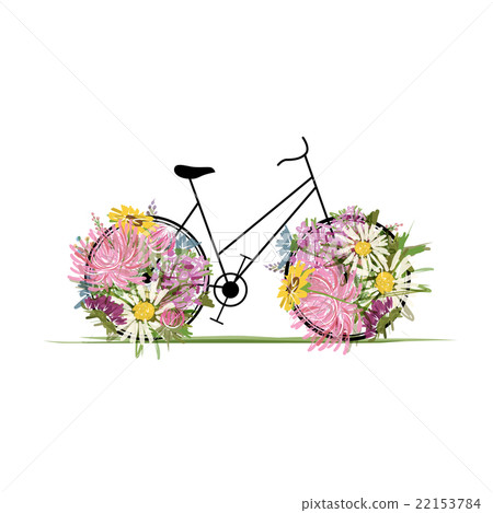 Floral bicycle for your design Floral bicycle for your design 22153784