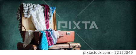 Colorful Female Clothing Scattered Trunk Turquoise Colorful Female Clothing Scattered Trunk Turquoise 22153849