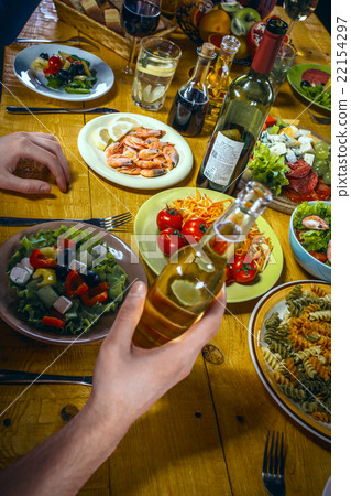 Close up of tasty meal on table Close up of tasty meal on table 22154297