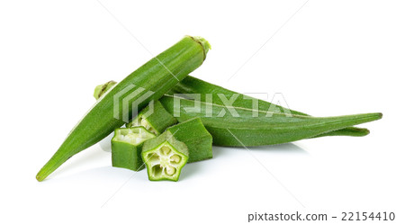 Sliced okra isolated on the white backgroud 22154410