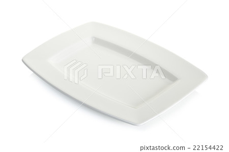 Empty white square plate isolated on white 22154422