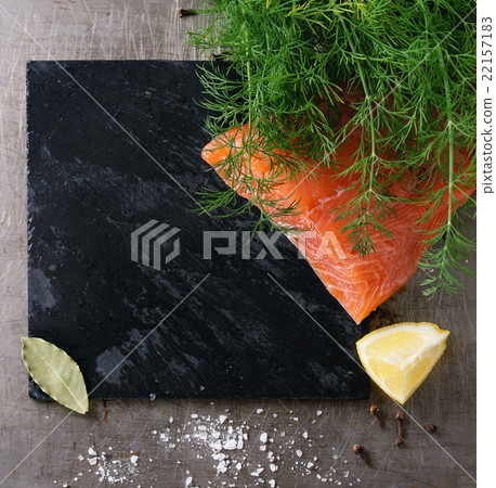 Salted salmon with dill Salted salmon with dill 22157183