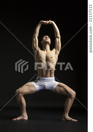 young man dancing over black young man dancing over black 22157515