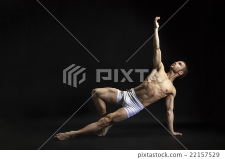 young man dancing over black young man dancing over black 22157529