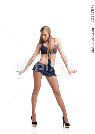 Young beautiful dancer posing on studio background Young beautiful dancer posing on studio background 22157672