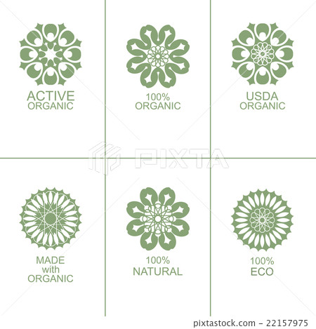 Set of natural organic eco badges and labels 22157975