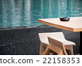 Smoking area beside the ourdoor swimming pool 22158353