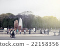 Blurred of Japanese public park on holidays 22158356