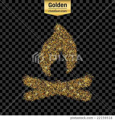 Gold glitter vector icon 22159318