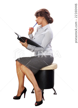 Business lady with black folder 22160446