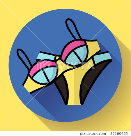 Fashionable women swimsuit bikini vector icon - Stock Illustration ...